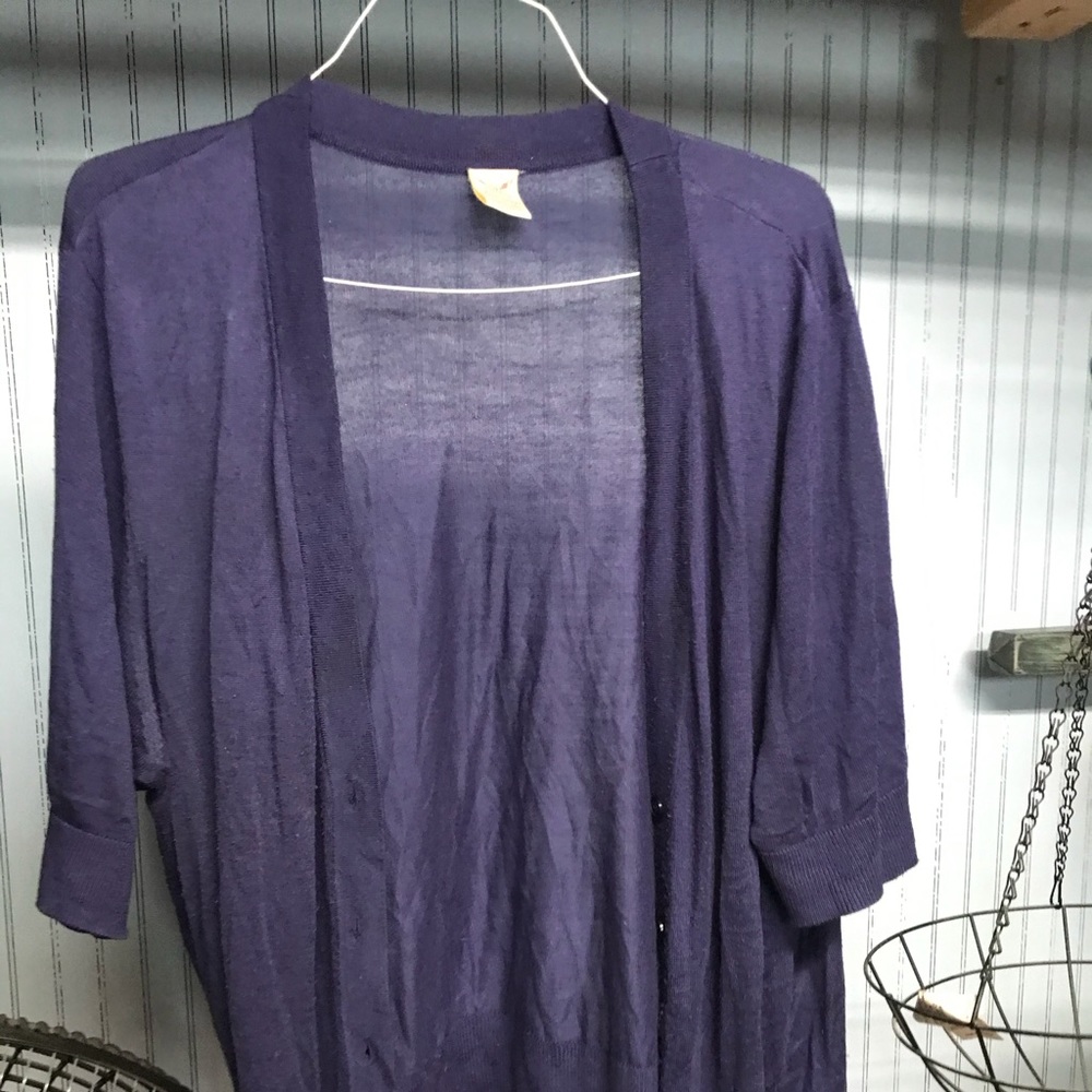 Purple cardigan